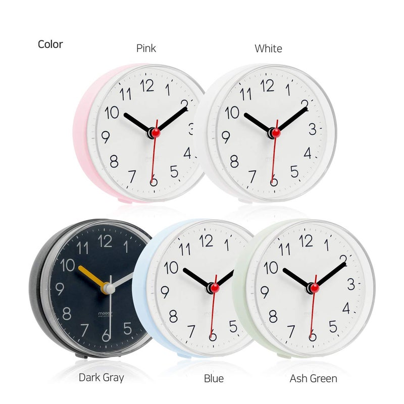 mooas 2WAY Silent Waterproof Bathroom Clock  Shower Clock  Wall Clock  Silent Non-Ticking Battery Operated  Suction Cup Wall Clock  Kitchen Clock (White) - Image 5